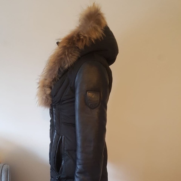 ⚡SOLD⚡NWOT Rudsak Atlier Noir Women's Down Genuine Fur + Leather Parka - Picture 6 of 14